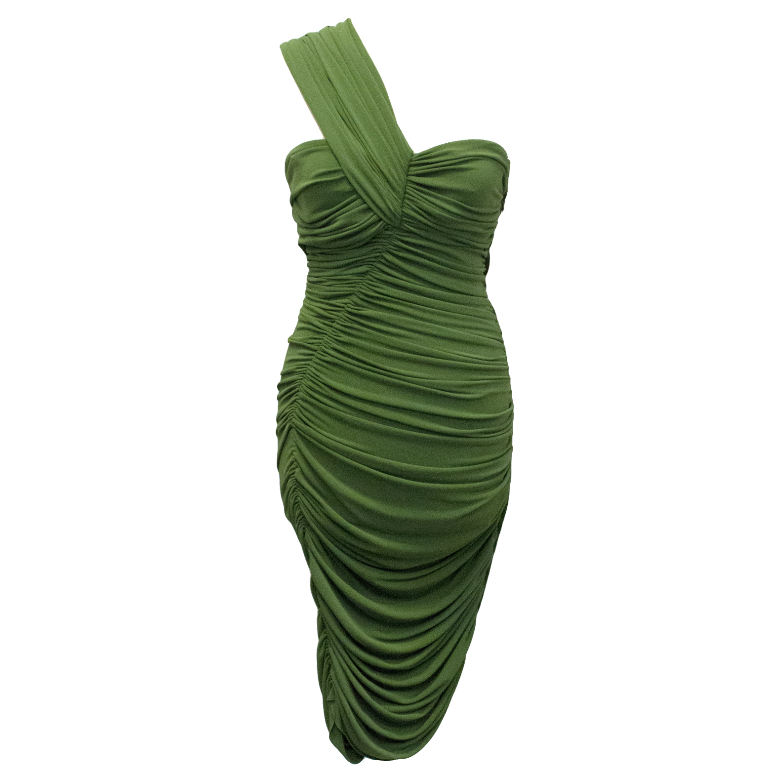 Lanvin Green Ruched Dress | HEWI