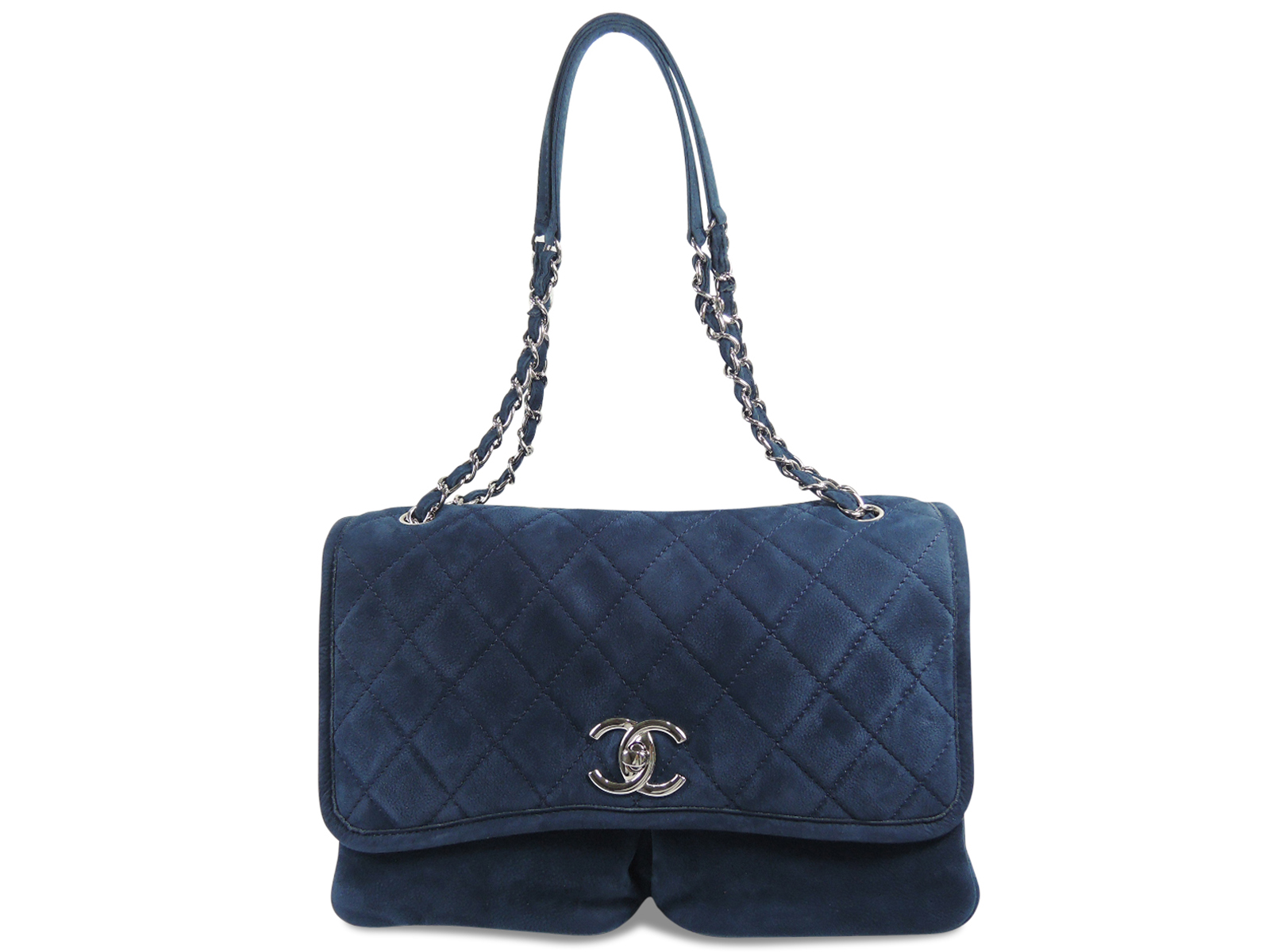 blue suede chanel bag