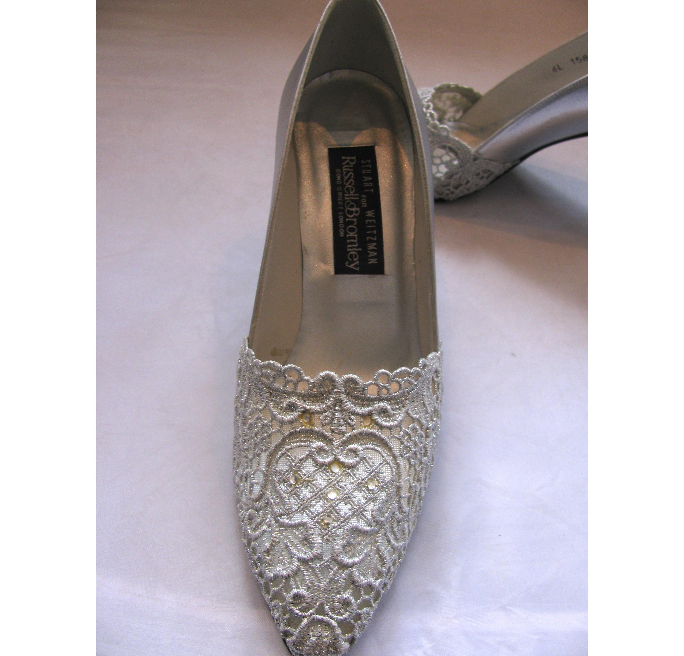 russell and bromley silver shoes
