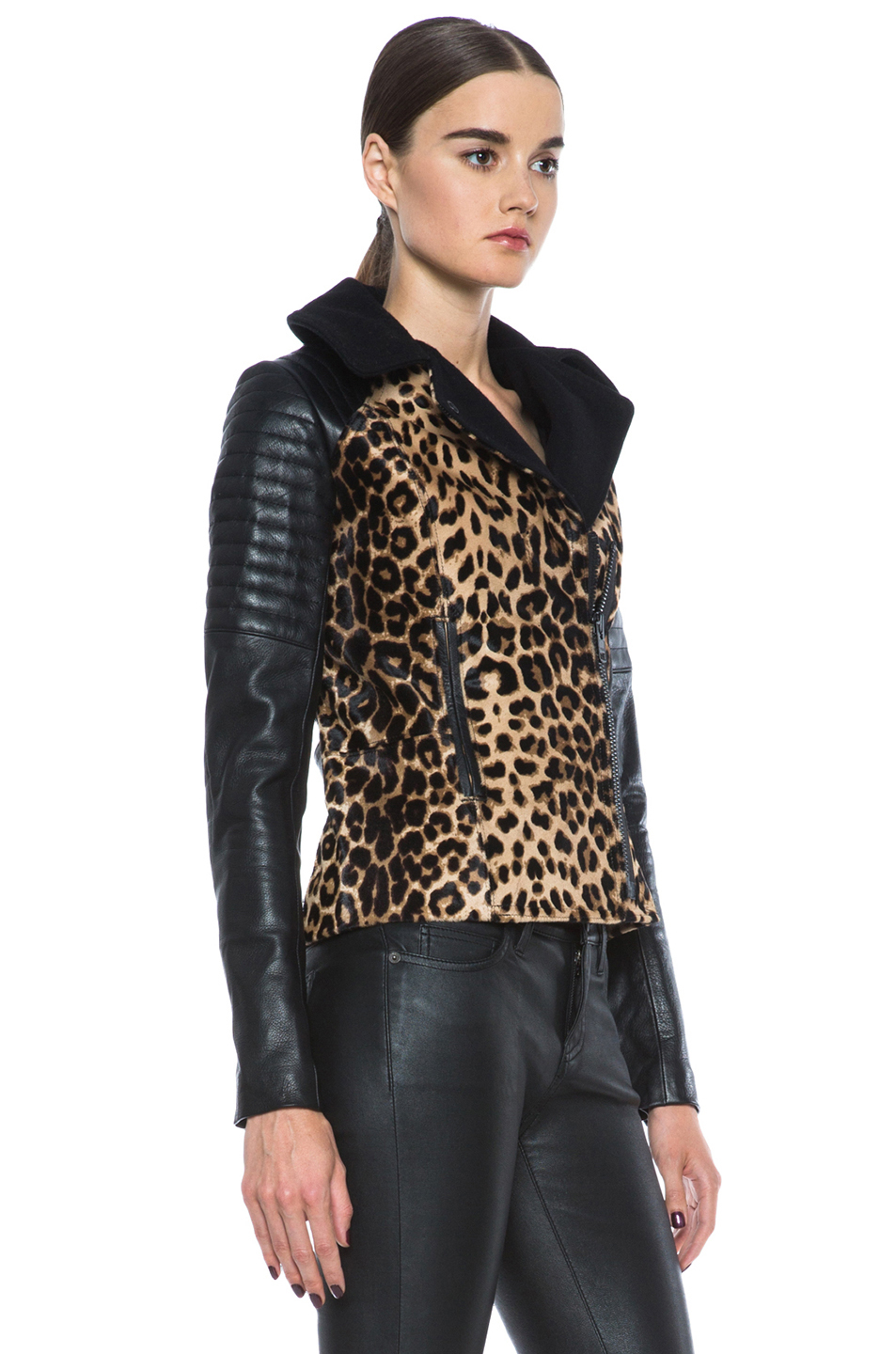 Alc Leopard Print Leather Jacket | HEWI