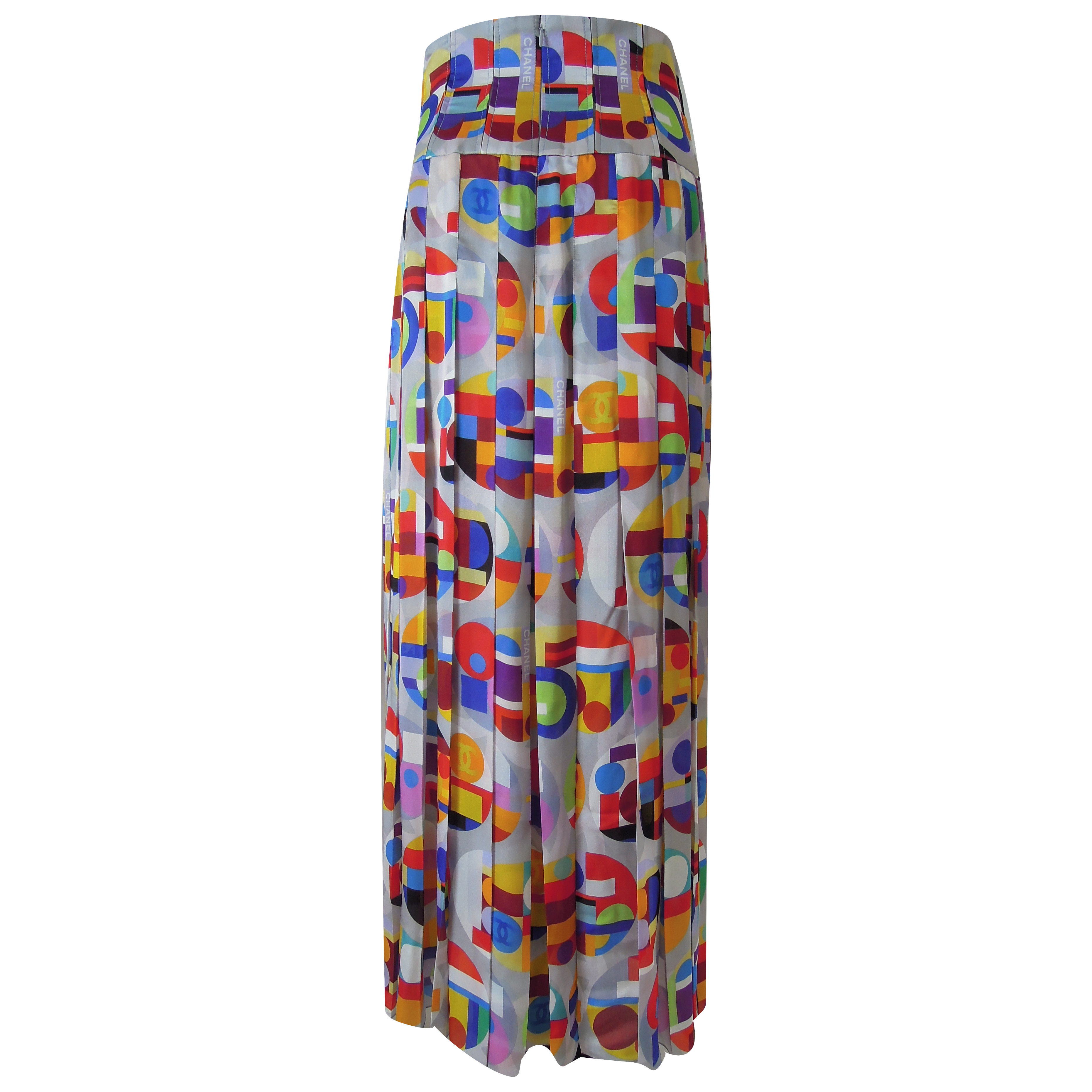 Chanel Long Printed Silk Skirt | HEWI London