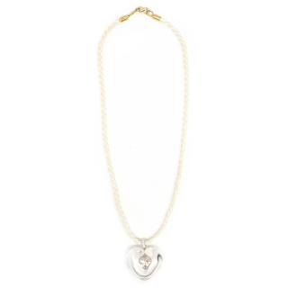18ct Heart Necklace with a Crystal Heart Pendant