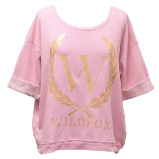 Wildfox Short Sleeved Pink Sweatshirt