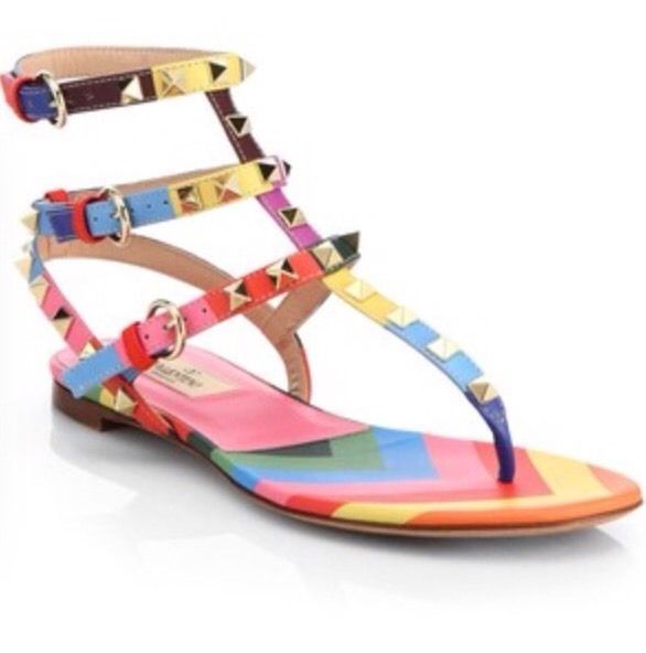 rainbow coloured sandals