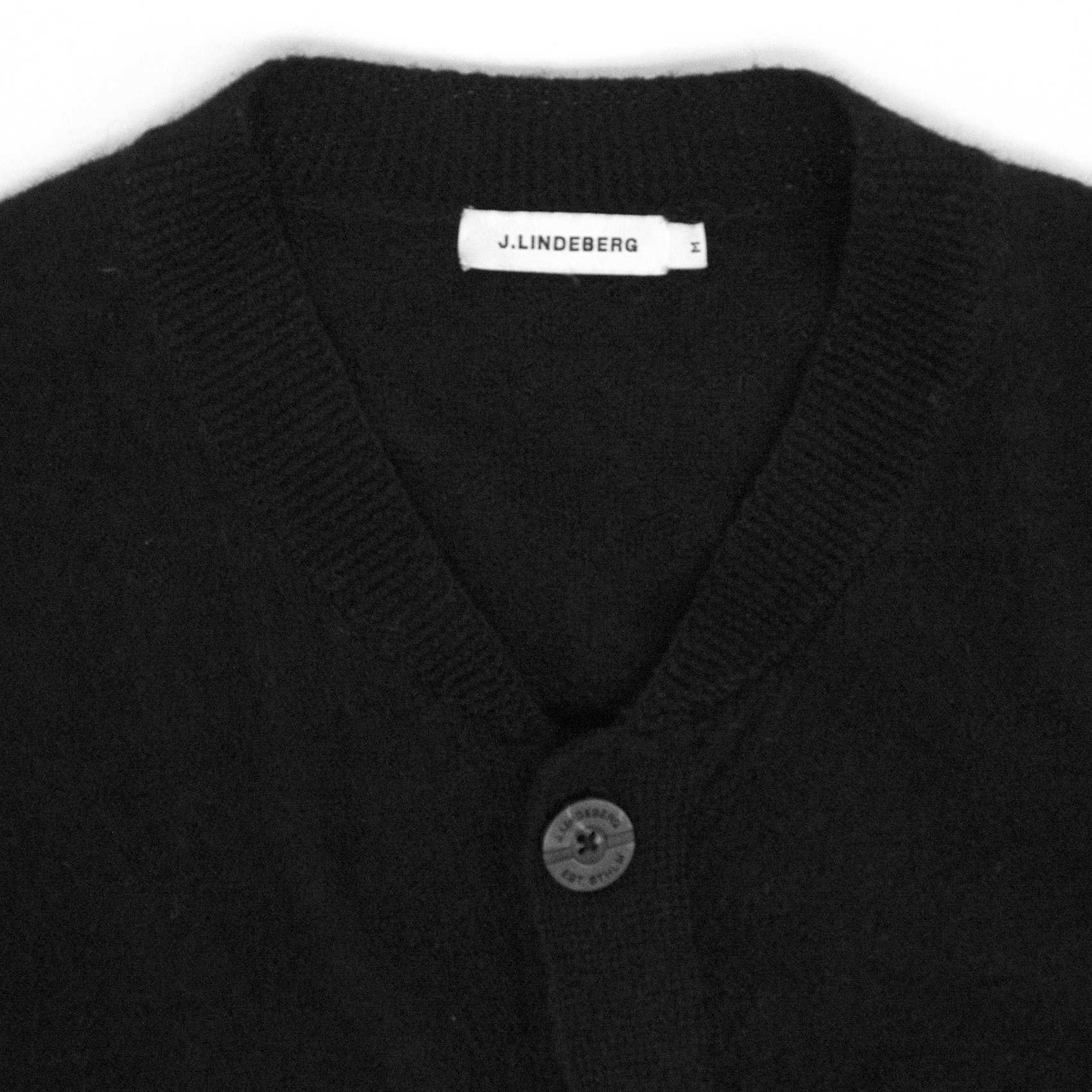 J Lindeberg Black Wool Cardigan | HEWI