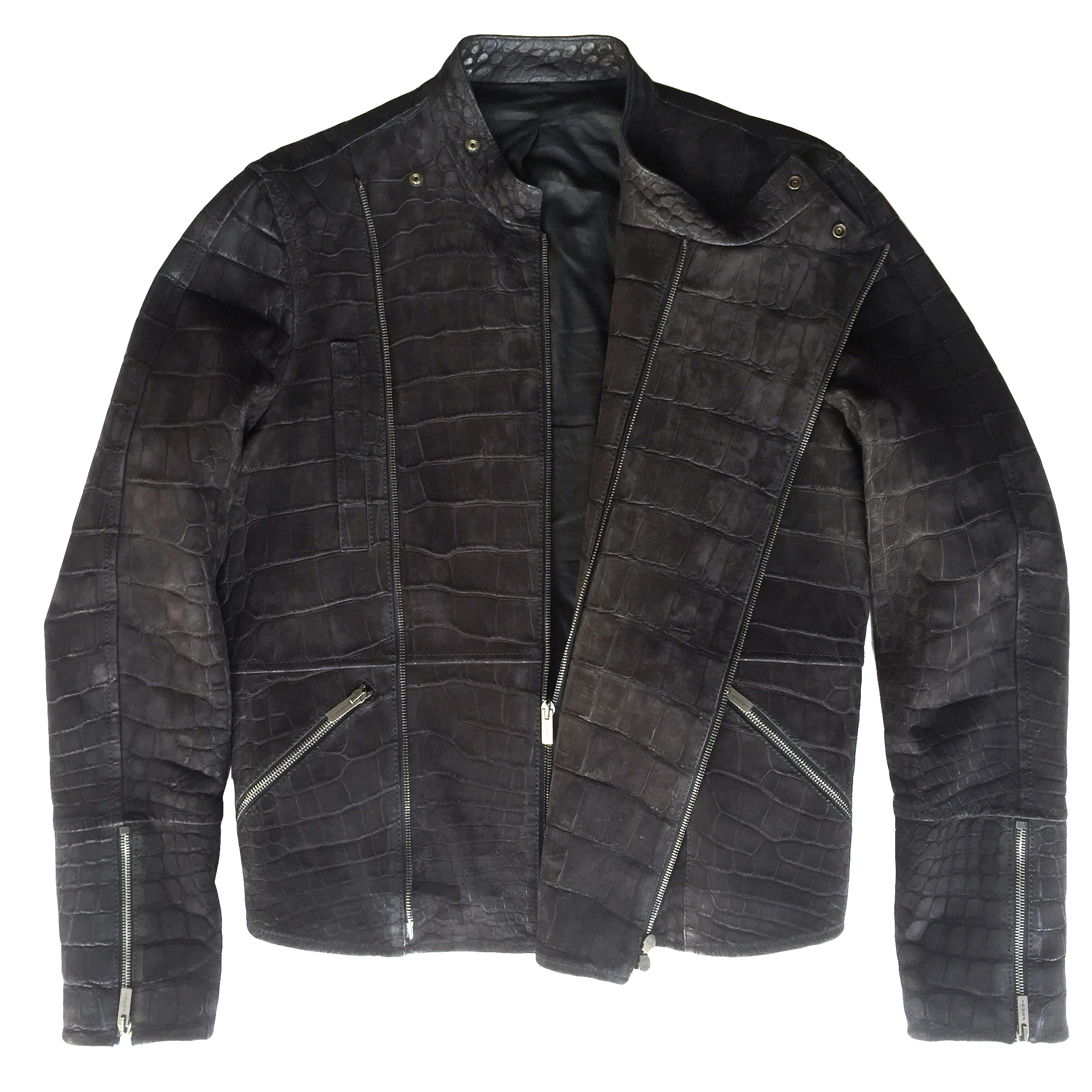 Fendi Black Crocodile Biker Jacket | HEWI London