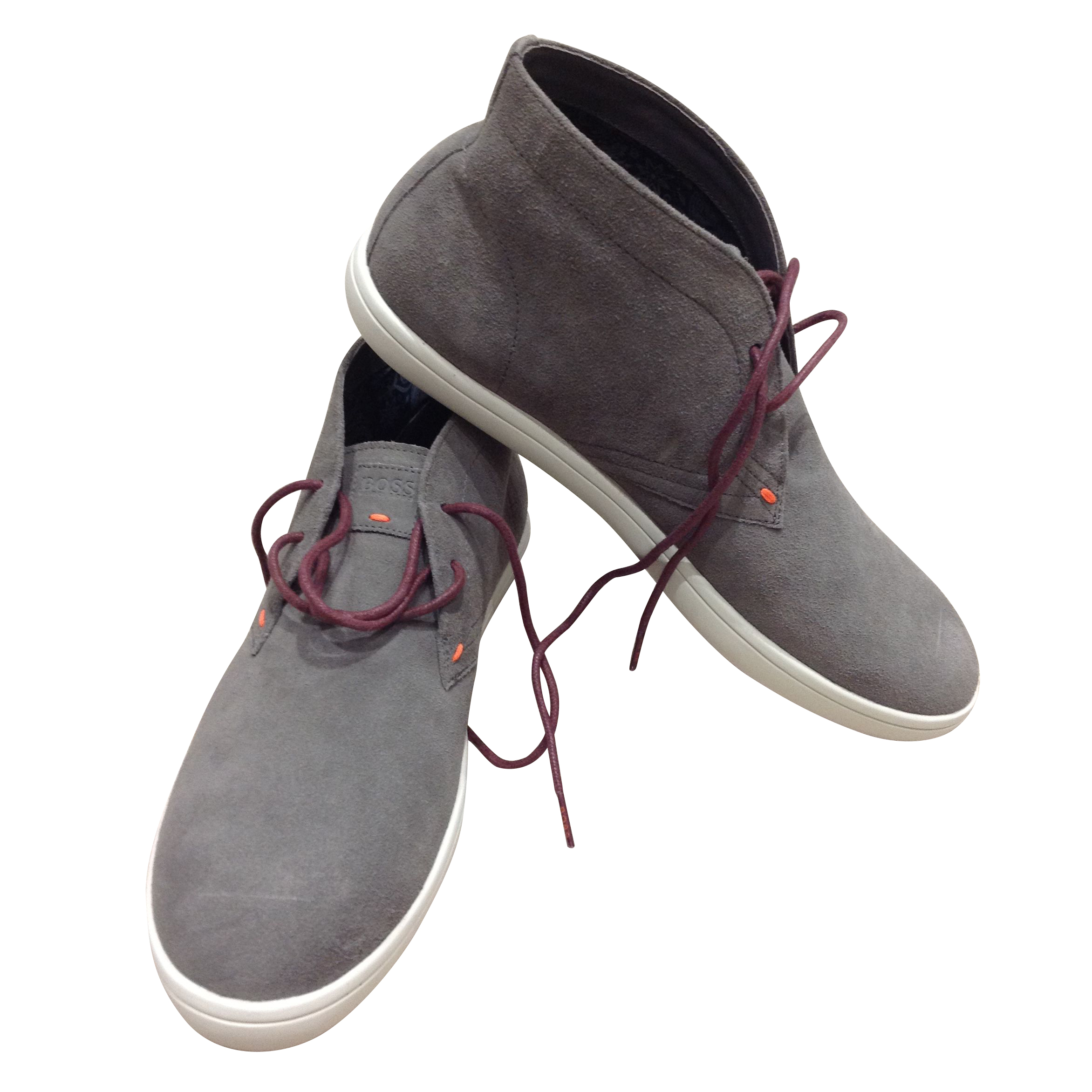 hugo boss grey suede shoes