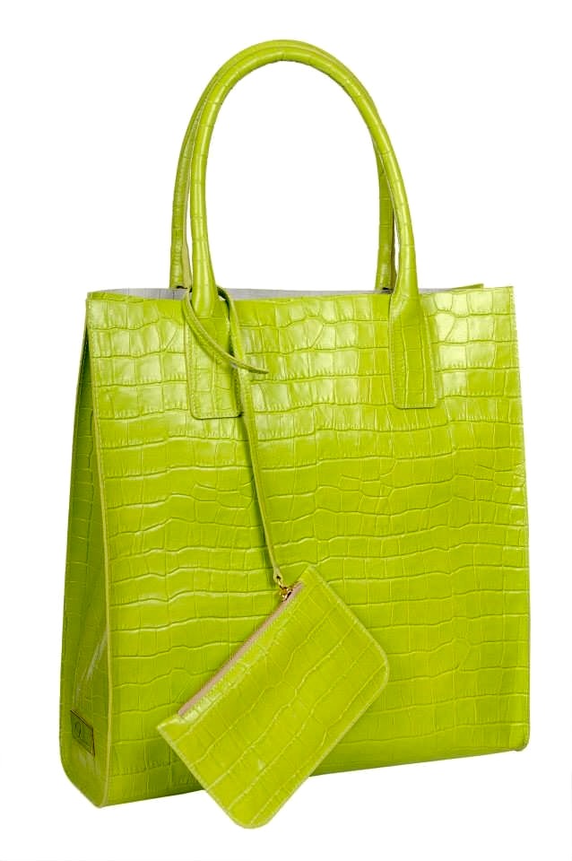 Aila Green Croc Embossed Bag | HEWI