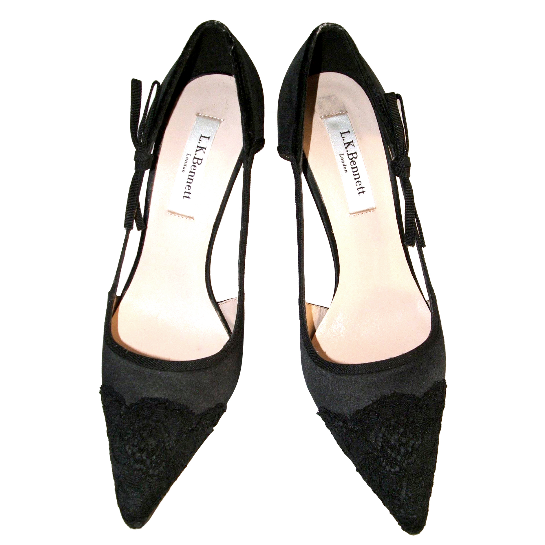 black satin evening shoes