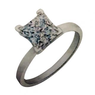 18K.White Gold 0.5 Carat Princess cut Diamond Ring NEW