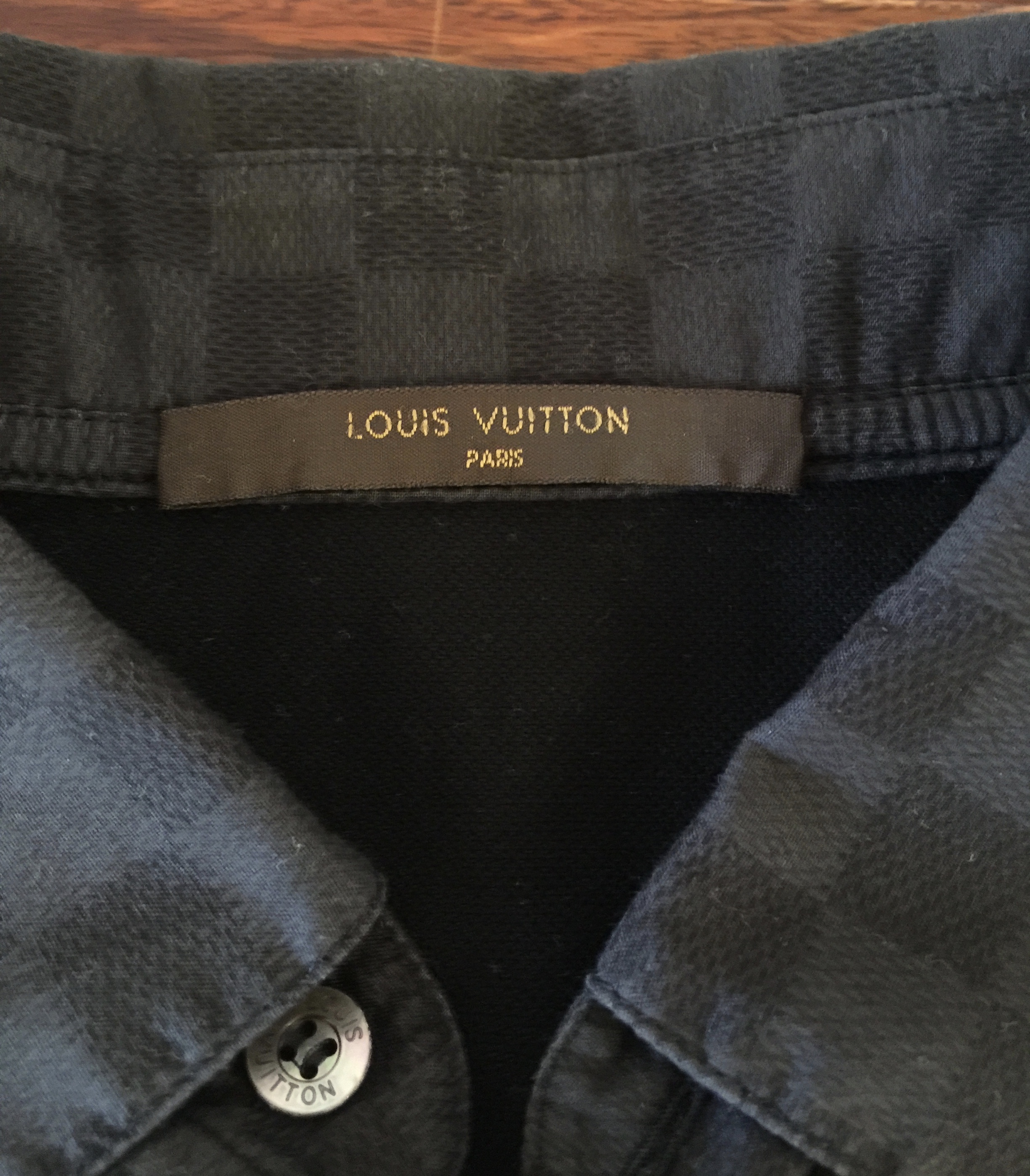Louis Vuitton Mens Damier Graphite Polo Shirt | HEWI London