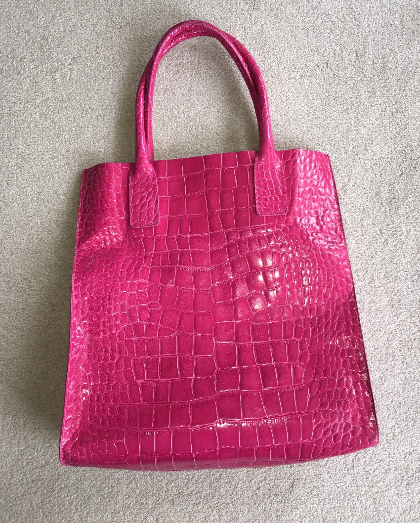 New Pink Aila Croc Embossed Bag | HEWI