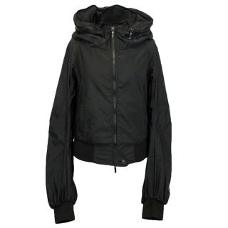 Ermanno Scervino Black cropped jacket with lace hood