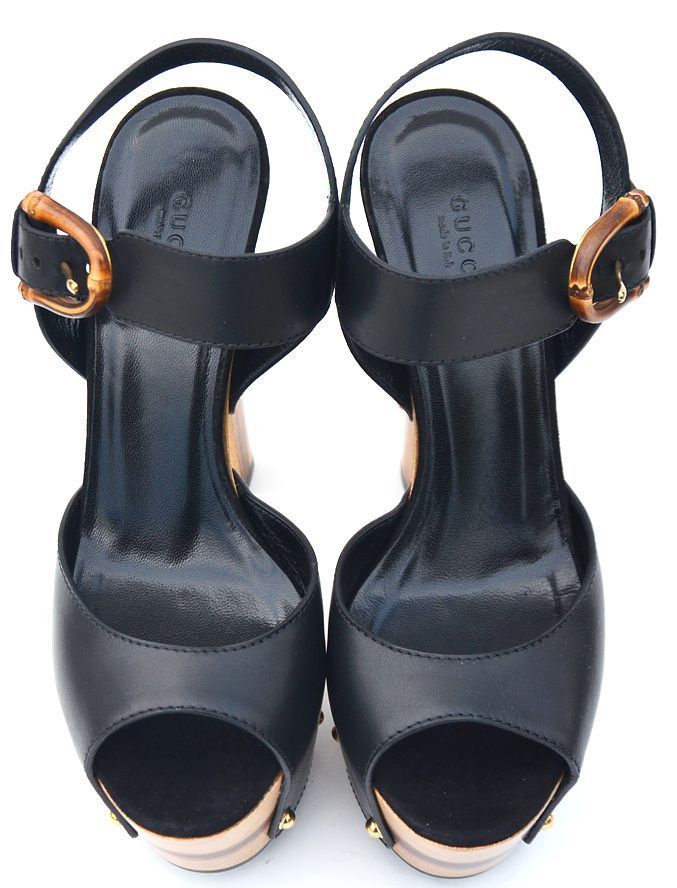 Gucci Black Platform Heels Sandals | HEWI