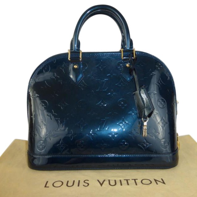 Louis Vuitton Alma Pm Bleu Nuit Vernis Bag | HEWI
