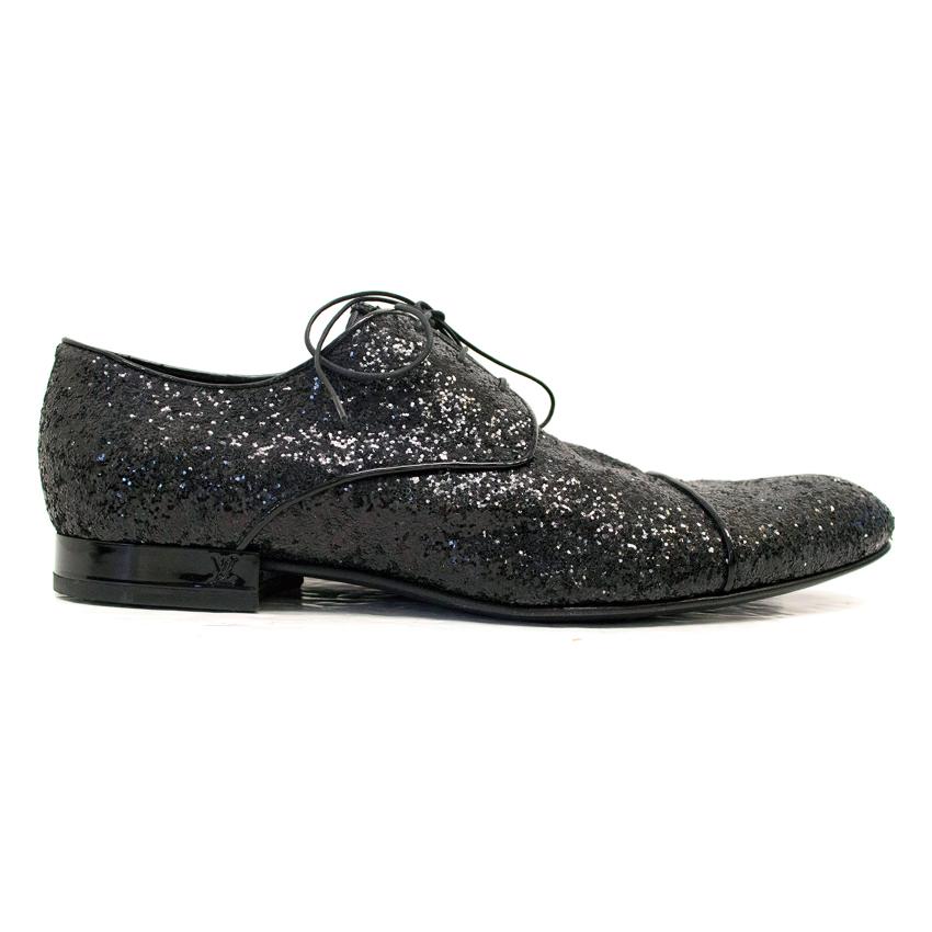 Louis Vuitton Black Glitter Dress Shoes