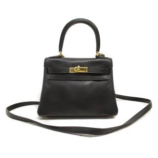 Hermes Black Mini Kelly Bag 20cm in Swift Leather