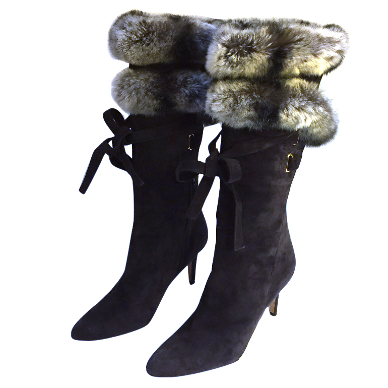 oscar de la renta fur boots