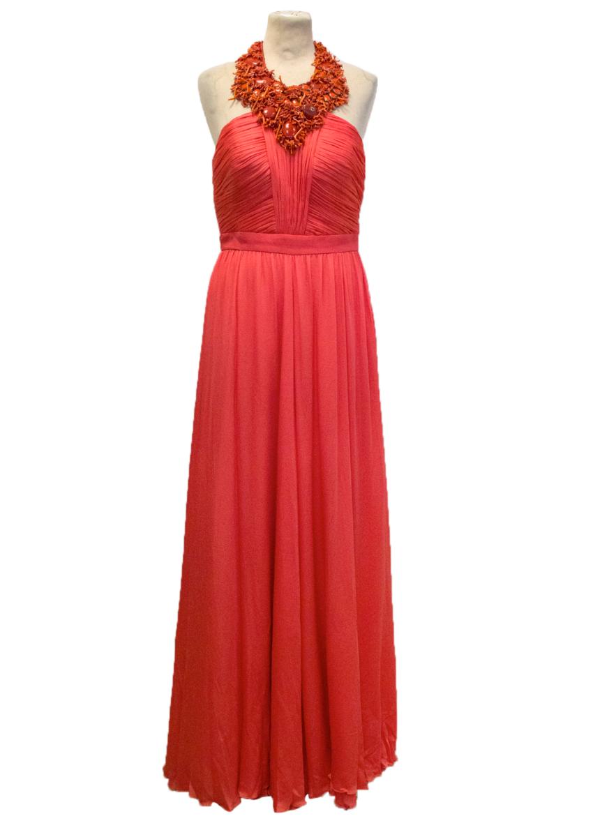Andrew Gn Coral Maxi Dress With Beaded Neck | HEWI