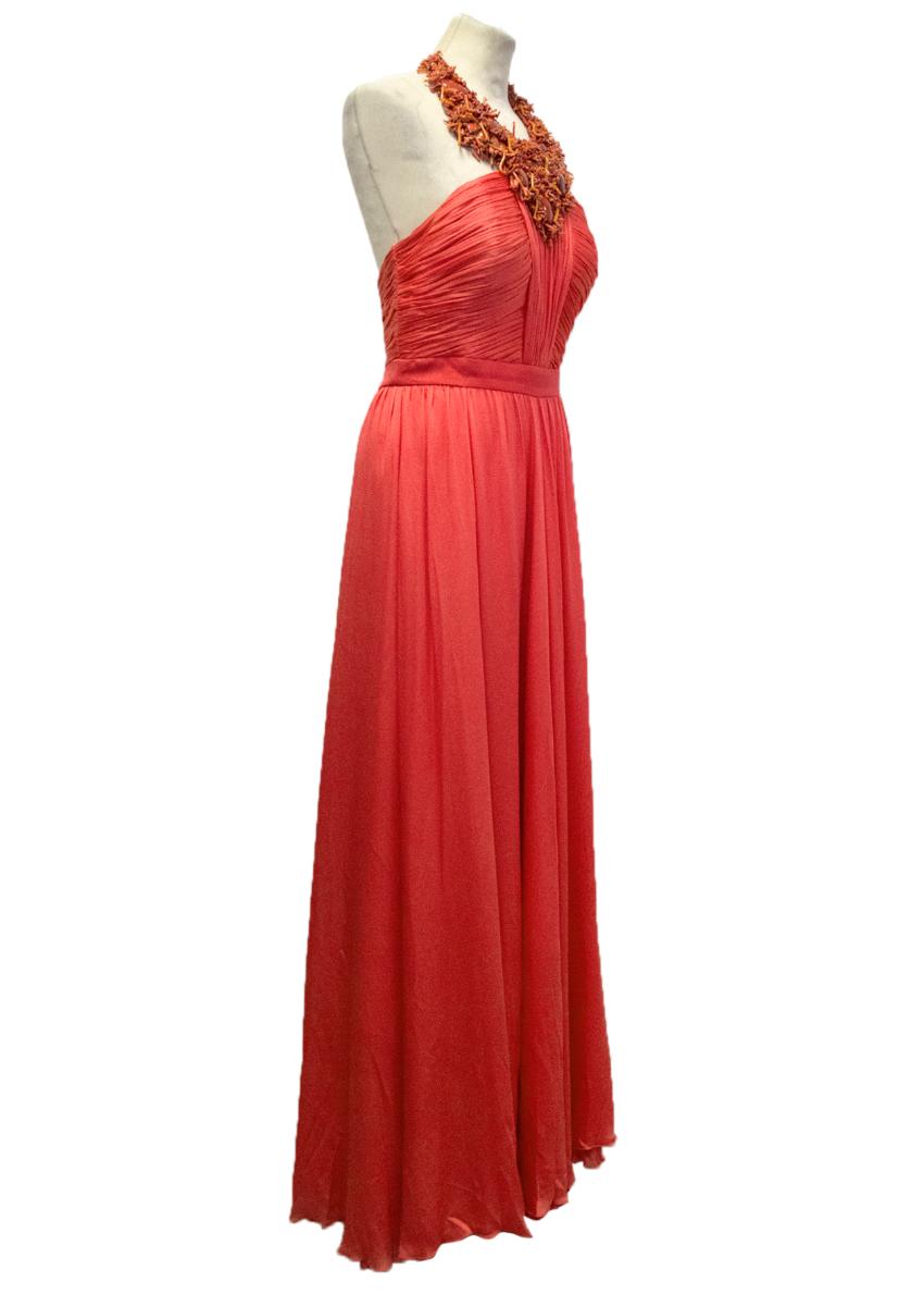 Andrew Gn Coral Maxi Dress With Beaded Neck | HEWI