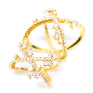  Bespoke Yellow Gold Diamond Hinge Ring