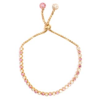  Bespoke Rose Gold Pink Sapphire and Diamond Bracelet