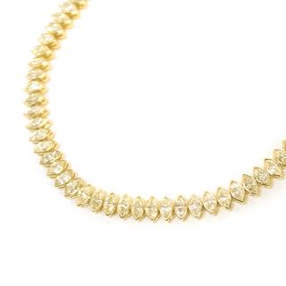 Bespoke Yellow Gold Marquise Diamond Bracelet