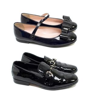 IL Gufo Kids Patent Black Ballerina Flats & Loafers