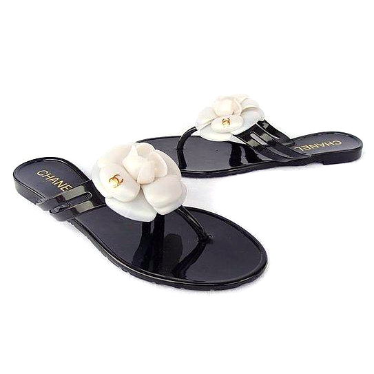 Chanel Camellia Cc Flower Flats Jelly 