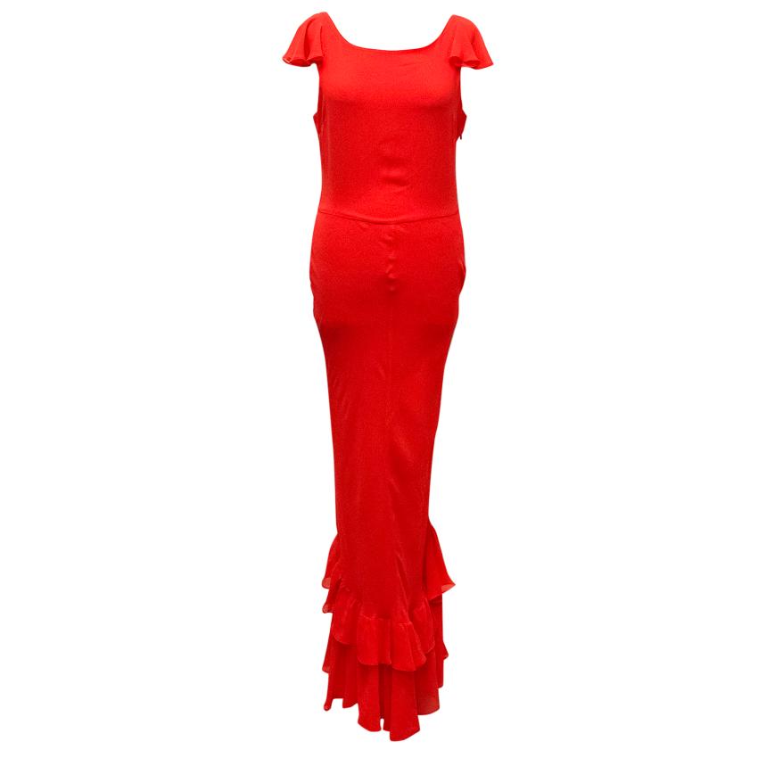 topshop red long dress
